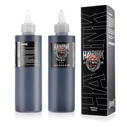 HAWINK Black Tattoo Ink 8oz (240ml) Vegan-Friendly USA Standard Pigment Tattoo Supplies Pure Black TI203-240-001