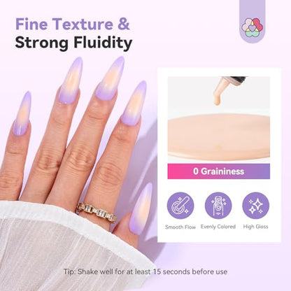 SAVILAND Airbrush Gel Nail Polish Dilution Free: Light Nude Airbrush Paint for Nails Hema ＆ Acetone Free Non Toxic No Clogging for Creating Ombre Nails Aura Nails Design Salon 20 ml - color: Light Nude