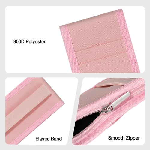 MoKo Elastic Pen Holder for Notebook with Zipper Pocket, Pink - color: Pink