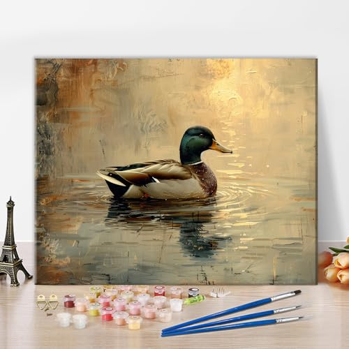 TUMOVO Mallard in Dutch Landscape Paint by Numbers Craft Kit for Adults - color: Mallard