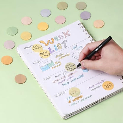 Mr. Pen- Round Transparent Sticky Notes, 1.1” Diameter, 14 Pads, 560 Sheets - color: Boho, size: 560 pcs