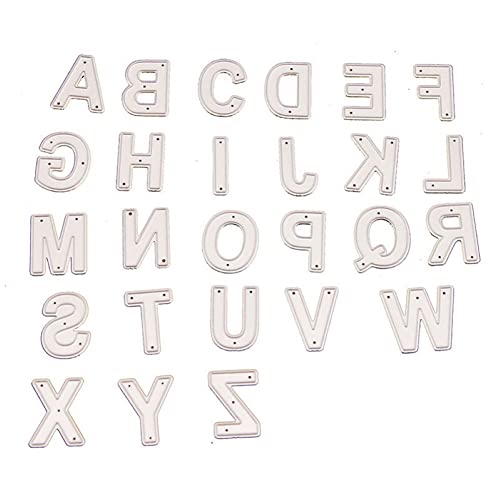 Metal Cutting Dies 26 Capital Alphabet Dies Letters for Card Making Stencil Embossing Tool Scrapbooking DIY Etched Craft Dies - style: Capital letters