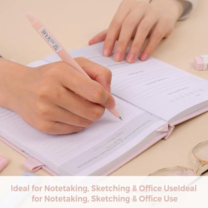 SKYDUE Cute Mechanical Pencils Set, 0.5mm & 0.7mm Mechanical Pencils, 360PCS HB Lead Refills, 4PCS Pastel Erasers, Pastel Aesthetic School Supplies for Writing, Drawing and Sketching