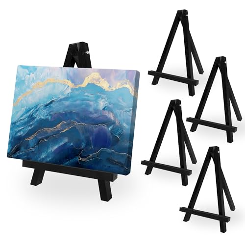 17 Inch Large Tabletop Easel Stand | Small Canvas Painting Display Easel Stand - Black | Canvas Paintings, Arts & Crafts, Frames, Wedding | Kids, Artists, Adults (4-Pack) - color: Large - Black