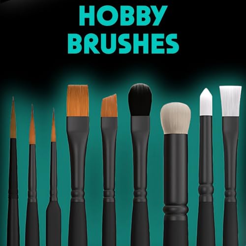 Vallejo - Detail Series Definition Set | Hobby Brush Kit | Flagged Synthetic Bristles | Sizes 4/0, 3/0 and 2/0 | Lightweight and Ergonomic Wooden Handles | Ideal for Acrylic Detail Work - style: Detail Series Definition Set