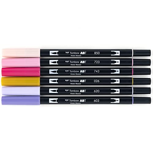 Tombow 56228 Dual Brush Pen Art Markers Sweetheart, Portrait, 1 Count (Pack of 6)