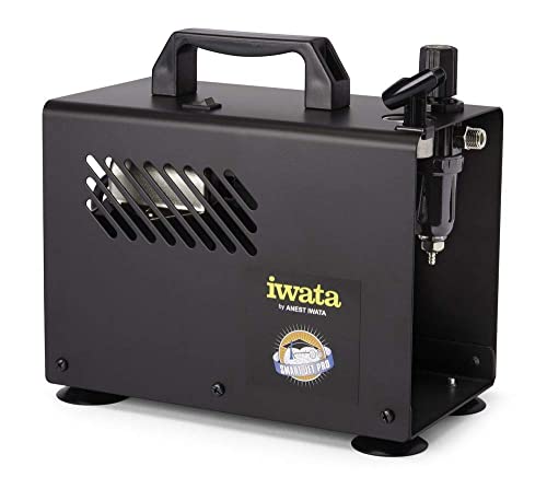 Iwata-Medea Studio Series Smart Jet Pro Single Piston Air Compressor | Oil-Less Piston, Auto Shut-Off, Includes Polyurethane Air Hose