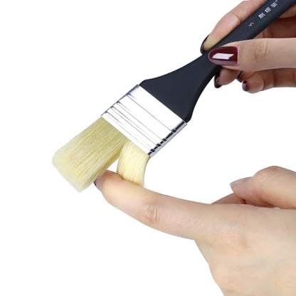 XDT#2365 Hake Artist Paint Brush 6 Piece Set #0.98in, Medium Stiff Hog Bristle Paint Brushes for Acrylic Painting, Acrylic Oil Watercolor - size: #0.98 6Pc