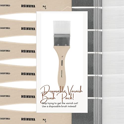Jerry's Artarama InstaVar™ Gloss Picture Varnish & Varnish Brush Sets - Perfect for Varnish Paintings, Artists, Professionals, Restoration, & More! - 16.9oz Bottle w/ Set of 6 Brushes - size: 16.9oz Bottle & Brushes