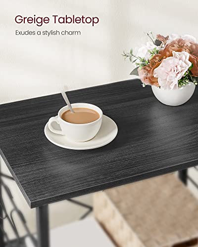 VASAGLE Kitchen Shelf on Wheels, 23.6 Inches Serving Cart with 3 Shelves - color: Ebony Black + Ink Black, size: 23.6"W x 35"H, style: Shelf