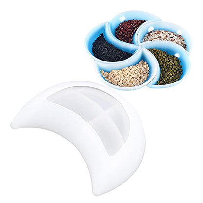 Tray Resin Mold Moon Shaped Dish Silicone Mold Epoxy Resin Mold Suitable for Jewelry Storage Plate Home Decoration Silicone, 11.7x7x2.7cm/4.60x2.75x1.06in, Clear