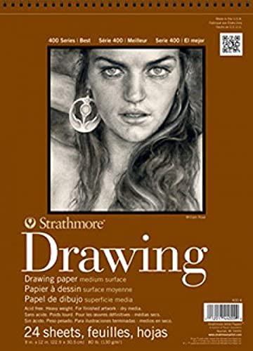 Strathmore (400-6 400 Series Drawing, Medium Surface, 12"x18", 24 Sheets , White - color: Cream, size: 12x18