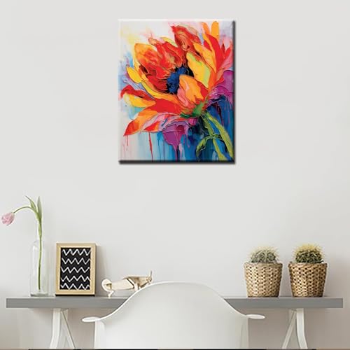 Watercolor DIY Paint by Numbers for Adults Beginner yellow Flowers Number Painting Anti Stress Digital oil painting,Plant Paint by Numbers for chidren,DIY Floral Vintage Oil Painting Kits ,(diy frame) - color: Plant-08, size: 16''x20''(DIY Frame)