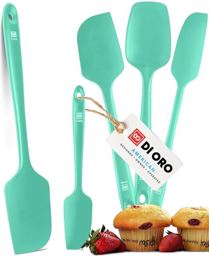 DI ORO Silicone Spatula Set - 600F Heat Resistant, 5-Pc Mint - color: Mint