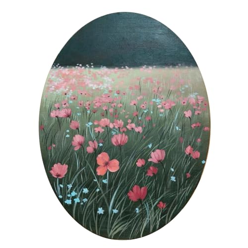 TRANSON 3 Sizes Oval Shaped Stretched Canvas Primed Ready for Painting - size: Oval 3PCS