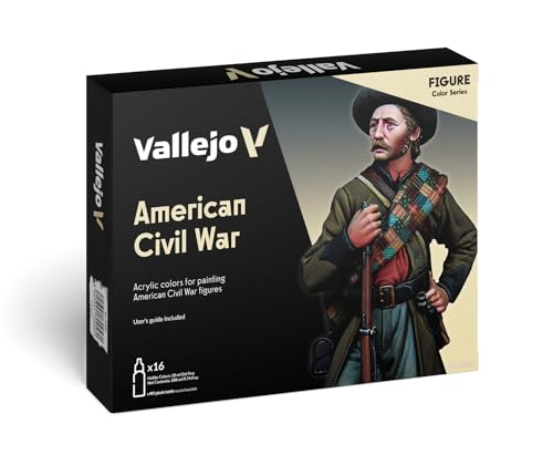Vallejo - American Civil War Acrylic Paint Set | Model Color | Figure Color Series Historical Miniature Kit to Achieve Historical Accuracy with Artist-Grade Pigments | 16 Bottles x 18 ml (0.6 fl.oz.) - style: American Civil War