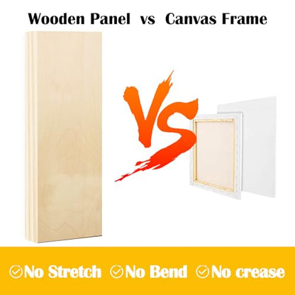 Falling in Art 2 Pack 12x36'' Unfinished Birch Wood Panels for Painting - size: 12*36 2 Pack