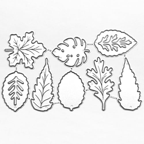 Patterned Leaves Cutting Dies Maple Leaf Metal Die Cuts Christmas Pine Leaves Embossing Stencils for Card Making Crafts Scrapbook Album Paper Decor - style: Leaves