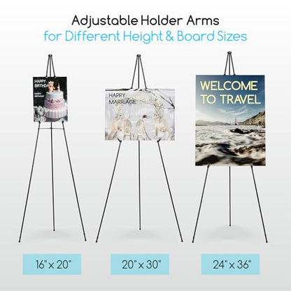 MEEDEN Metal Easel Stand for Painting: 63" Art Easel Sign Stand with Bag | 2 Pack Portable Foldable Instant Tripod Display - Sign Stand for Wedding, Painting Canvas, Presentations, Posters - size: 2-PACK