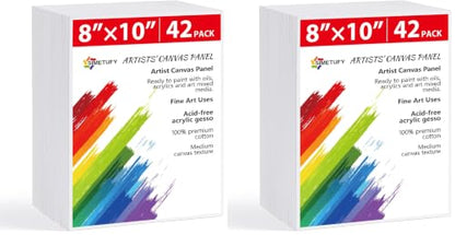 84 Pack Canvas Boards for Painting 8x10inch Canvas Panels for Kids - size: 8"x10"- 42pcs (Pack of 2)