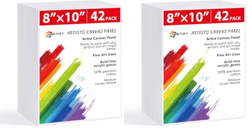 84 Pack Canvas Boards for Painting 8x10inch Canvas Panels for Kids - size: 8"x10"- 42pcs (Pack of 2)