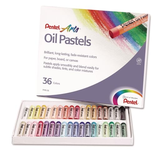 Pentel PHN36 Oil Pastel Set with Carrying Case,36-Color Set, Assorted, 36/Set - size: 36 Count (Pack of 1)