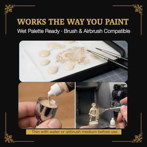 Ludus Bellum Miniature Paint Light Beige Color 18ml Dropper Bottle | Professional Acrylic Paint for Miniatures & Models, Provides Quality Acrylic Tones and Shades for Warhammer 40K D&D Figures - color: Light Beige