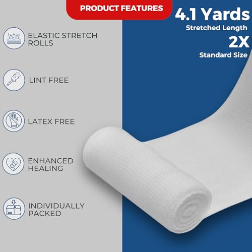 Gauze Rolls 3 inch 36 Rolls – Premium Quality Lint and Latex-Free Rolled Gauze 3 inches x 4.1 Yards - Conforming Stretch Bandages Designed for Effective Wound Care & Comfort - size: 3 Inch - 36 Rolls