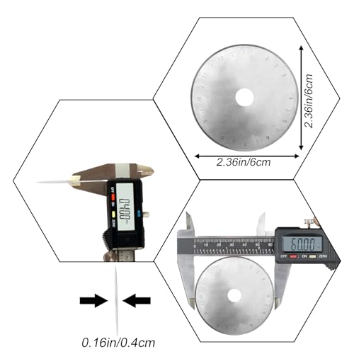 5pcs Rotary Cutter Blades Compatible with/Martelli/Dremel/Truecut, 2.36in/60mm Round Hole Fabric Rotary Cutter Replacement Blades for Quilting Sewing Arts Crafts Scrapbooking