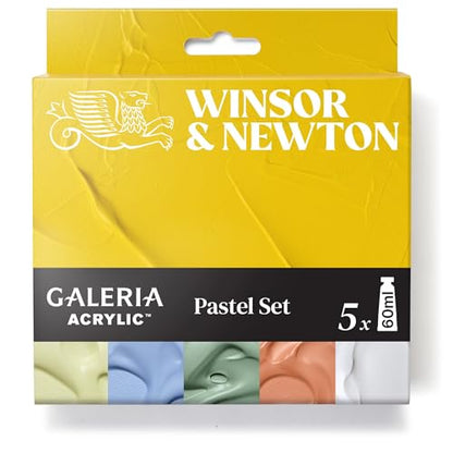 Winsor & Newton Galeria Acrylic Paint Set, 5 x 60ml (2-oz) Tubes, Pastel | Introductory Acrylic Paint made with Professional Pigments, Perfect for Beginners, Buttery Texture, High Tinting Strength - size: 2 Fl Oz (Pack of 5), style: 5 x 60ml (2-oz) Tubes,