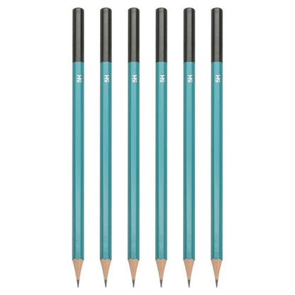 PATIKIL 5H Drawing Pencils for Sketching, 6PCS Sketch Pencils for Drawing Art Pencils Graphite Wood Pre-sharpened for Drawing Sketching Artist, Hexagonal, Black Refill, Green/Black Pole - style: 5H