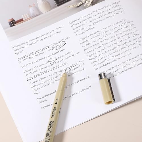 PATIKIL Fineliner Pens, 6 Pcs 01 0.25mm Fineliner Marker Black Waterproof Ink Archival Drawing Pens Art Supplies Set for Sketching Journaling Scrapbooking Artist Illustration - size: 01 0.25mm