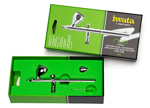 NEO CN Dual Action Airbrush - Effortless Coverage N3 Nozzle, 0.24 oz & 0.10 oz Fluid Cups. Ideal for Beginners & Hobby Painters – Fine Atomization with Low Air Pressure for Makeup, Arts 7 Crafts