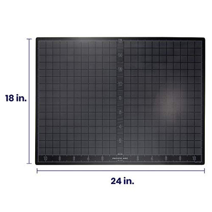 Pacific Arc Double Sided Self Healing Vinyl Rotary Cutting Mat - Thick & Durable for Sewing & Scrapbook Paper (18"x24") - size: 18"x24"