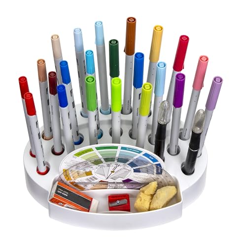 ArtBin 6974AG Desktop Accessory Storage with 24 Slots, [1] Art & Craft Organizer, White