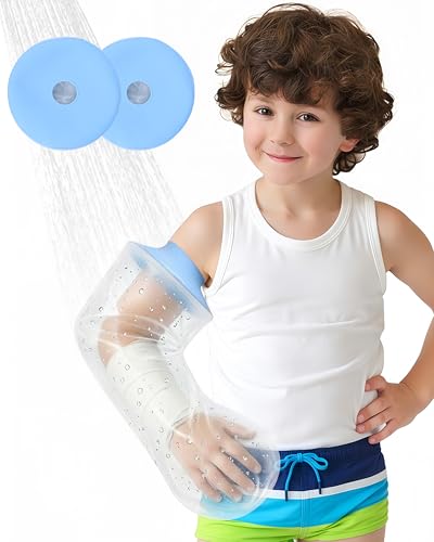 Kids Waterproof Cast Cover for Shower Arm, Light Blue, Arm-S (2PK) - color: Light Blue, size: Arm-S (2PK)