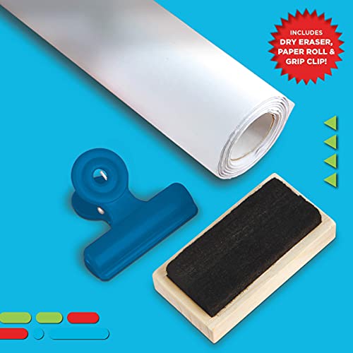 Discovery™ 3-in-1 Tabletop Dry Erase Chalkboard Painting Art Easel, Includes Paper Roll and Oversized Clip, 17 x 15 Inch Wood Frame, Perfect for Children 3+ | Foldable/Portable for Countertop Play
