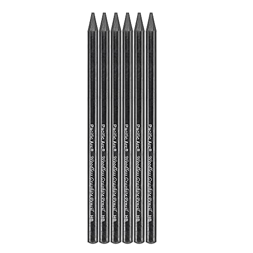 Pacific Arc Woodless Graphite Pencil 6 Pack Set, HB, for Sketching, Drawing, Coloring and Art - color: HB