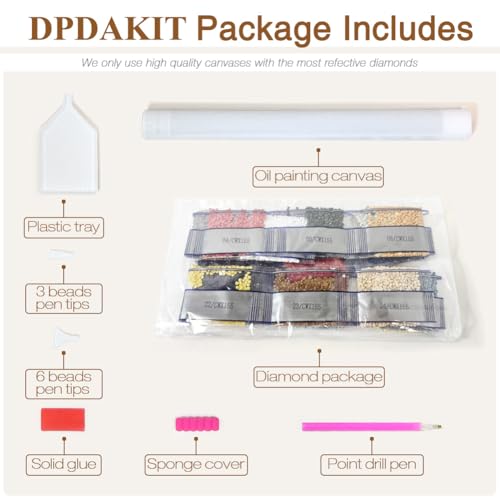 DPDAKIT Giraffe Diamond Painting Kit for Adults, Animal Diamond Art 12x12In | Round Full Drill, 5D Dot Painting for Beginner, DIY Crystal Gem Art Kit, Relaxing Craft, Home Wall Decor Gift, Diamond Dots