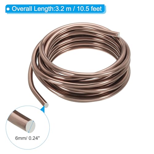 PATIKIL Bonsai Training Wire 6mm x 10.5ft Anodized Aluminum Brown - color: Brown, size: 6 mm x 3.2 m