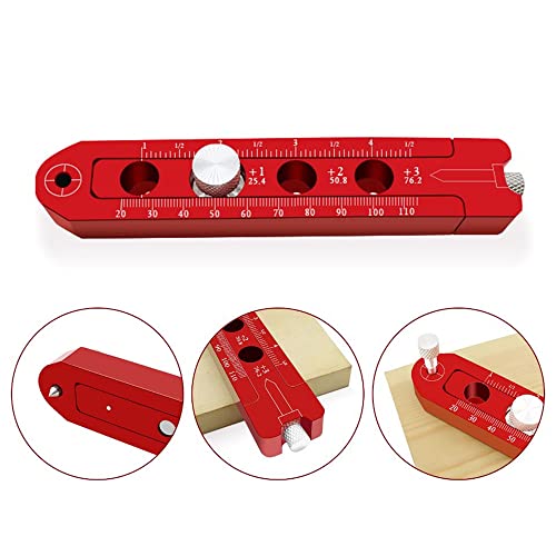 Woodworking Aluminum Alloy Circular Drawing Tool,Fixed-Point Marking Gauge Woodworking Compass Scribe,Metric/British,Adjustable Drawing Circle Ruler
