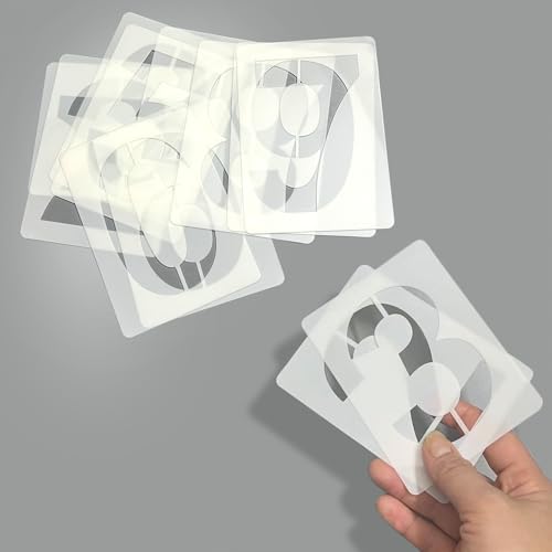4 Inch Plastic Number Stencils Kit 0-9 – Reusable Address & Digital Number Painting Templates for Cake, Mailbox, Road, Parking Lot, Door, Truck Signs - color: 4 Inch