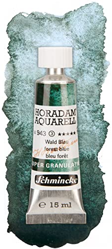 Schmincke - HORADAM® AQUARELL, Super Granulation, 14 943 006 Forest Blue, 15 ml tube, very strong granulating tones, finest, super granulating watercolors | 15 ml - color: 943 forest blue, size: 0.51 Fl Oz (Pack of 1)