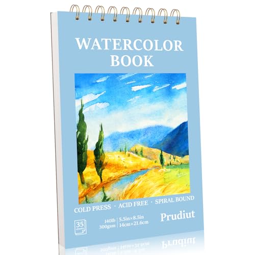 35 Sheets Watercolor Paper Pad 5.5 x 8.5 in, 140 Lb Cold Press, Spiral - size: 5.5x8.5 Inch