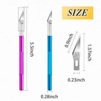 JTIEO Exacto Knife Hobby Knife 74 Pack with 4 Upgrade Sharp Hobby Knives and 70 Spare Exacto Knife Blades for Art, Scrapbooking,Stencil - color: Colorful