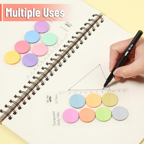 Mr. Pen- Round Transparent Sticky Notes, 1.1” Diameter, 14 Pads, 560 Sheets - color: Macaron, size: 560 pcs