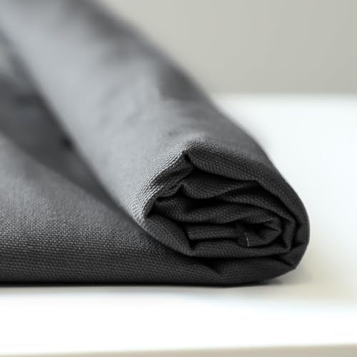Simple&opulence Canvas Fabric by the Yard, 59'' Wide, Premium Natural Cotton Duck Canvas Fabric for Crafts, Upholstery, Home Decor, Sewing DIY Cloth (Grey,1 Yard) - color: Grey, size: 1 Yard (36"x59")