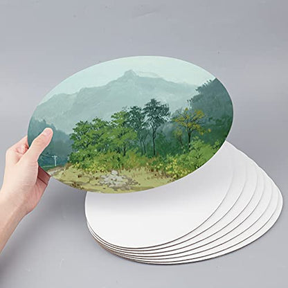 NBEADS 8 Pcs Oval Painting Canvas Panels, Blank Canvas Drawing Boards for Oil Painting Artist Hobby Painters and Beginners, 11.8x7.87inch - size: L.W: 8"×12"/Thi: 0.1"-Oval