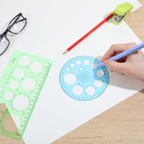 3 Pcs Circle Template, Plastic Circle Stencil for Drawing, Professional Circle Ruler, Small&Medium&Large Multifunctional Circle Drawing Tool for Office, School, Drafting Supplies