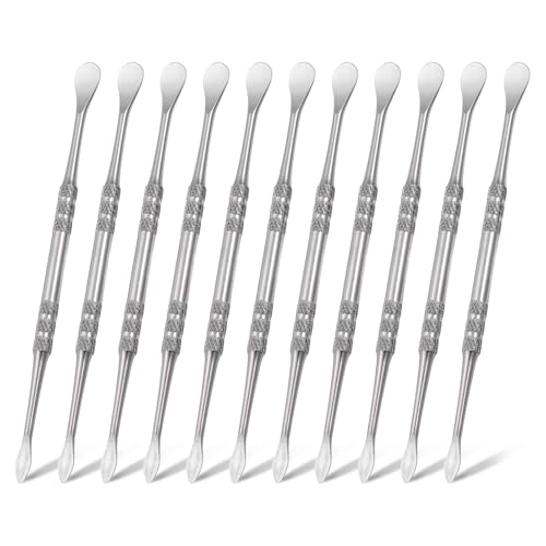 HARFINGTON 11pcs Wax Carving Tool 4.75" Double-Headed Stainless Steel Sculpture Tools Kit Modeling Engraving Sculpting Spoons for Clay Pottery Crafts Shaping, Silver Tone - color: Silver Tone